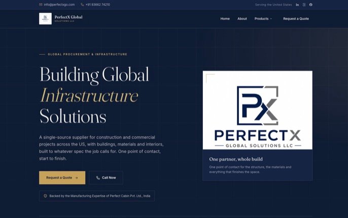 PerfectX Global Solutions website