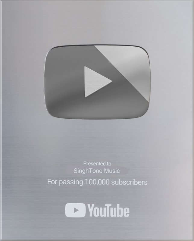 YouTube Silver Creator Award — SinghTone Music